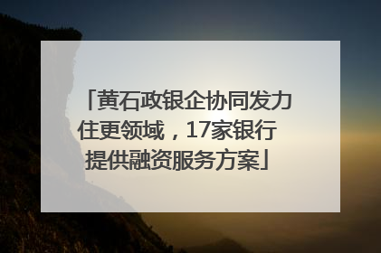 黄石政银企协同发力住更领域，17家银行提供融资服务方案