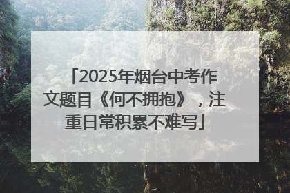 2025年烟台中考作文题目《何不拥抱》，注重日常积累不难写