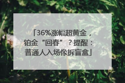 36%涨幅超黄金，铂金“回春”？提醒：普通人入场像拆盲盒