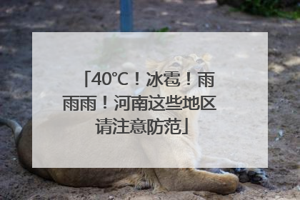 40℃！冰雹！雨雨雨！河南这些地区 请注意防范