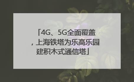 4G、5G全面覆盖，上海铁塔为乐高乐园建积木式通信塔
