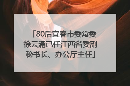 80后宜春市委常委徐云涌已任江西省委副秘书长、办公厅主任